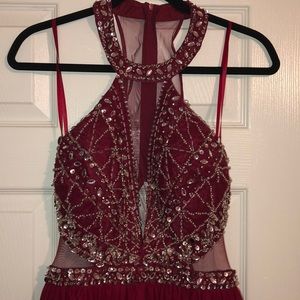 A prom dress. Only worn once. Long skirt bottom.